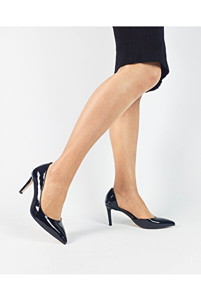 GDT Ayakkabı اللون الأسود براءات الاختراع والجلود Karnıyarık كعب رفيع المرأة ...