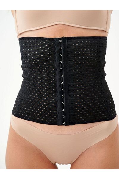 MİSTİRİK Ulyana Model Perforated Breathable Corset Providing Hourglass Appearance Black Color