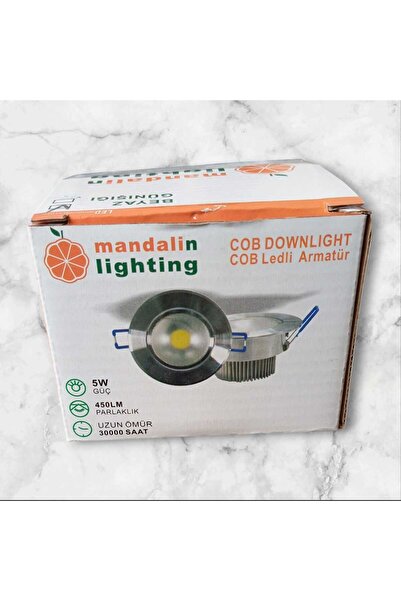Mandalin BEYAZ RENK KROM KASA 5 W LED SPOT