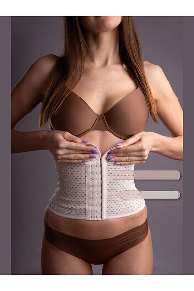 MİSTİRİK Ulyana Model Maternity Corset - Anti-Sagging and Tightening Latex Corset - Skin Color