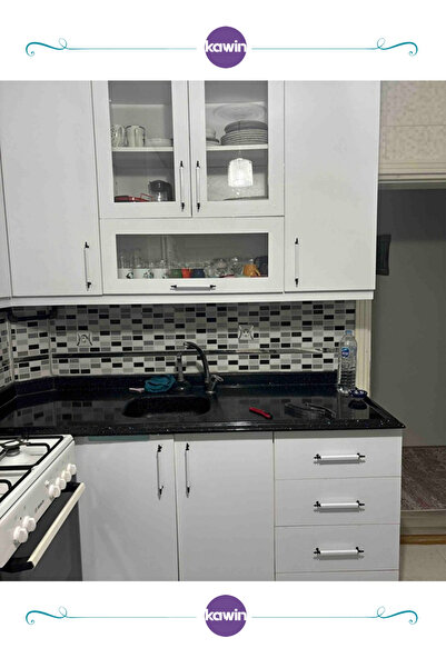 Kawin White Black Handle 160mm Metal Screw - Cabinet, Dresser, Unit, Bedside Table, Kitchen Cabinet, Cloakroom Handle