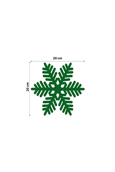 Viyens 6'lı Kar Tanesi Keçe Amerikan Servis Pasta Tabağı 20x20cm - Yeşil