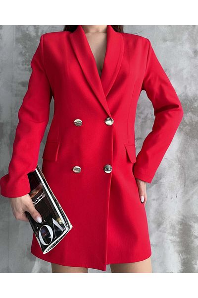 LOKADI Women's Button Detailed Blazer Jacket