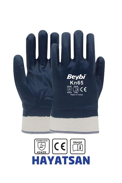 Beybi Kn65 Raster Antistatic Cotton Nitrile Gloves - No: 10 XL