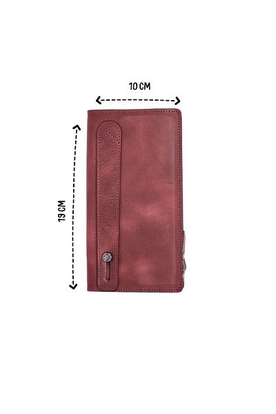 MFT Leather Design Genuine Leather Unisex Wallet with Phone Compartment
