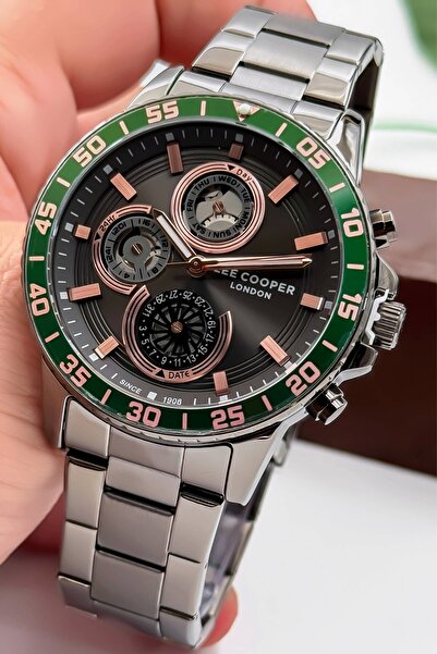 Lee Cooper Lc07636.060 Smoked Color Steel Cord Men's Wristwatch 3Atm+Bracelet...