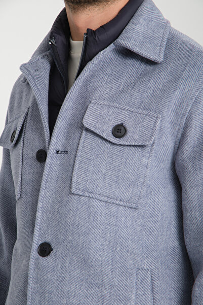 Frappoli Barcia Чоловічий темно-синій діагональний лікра з коротким переднім виступом, каше-пальто