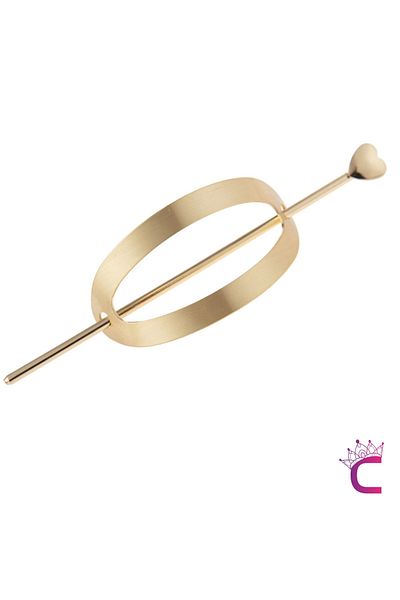 Cinderella Γυναικείο κουλούρι Heart Half Moon Design - Χρυσό μεταλλικό μπαστούνι μαλλιών