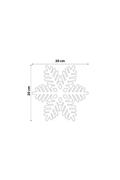 Viyens 6'lı Kar Tanesi Keçe Amerikan Servis Pasta Tabağı 20x20cm - Beyaz