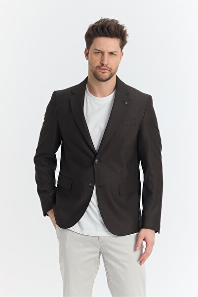 Frappoli Ανδρικό καφέ μισό επένδυση Serardo με τσέπη Ανοιξιάτικο-Καλοκαίρι αθλητικό μπλέιζερ μπουφάν