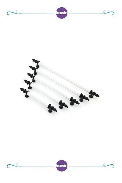 Kawin White Black Handle 128mm Metal Screw - Cabinet, Dresser, Unit, Bedside Table, Kitchen Cabinet, 13 cm Handle