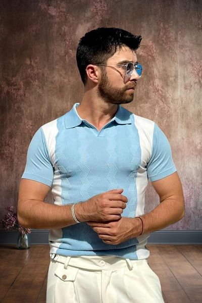 BİRBEYSTORE Tricotaj pentru bărbați Tricou Slim Fit Gât polo