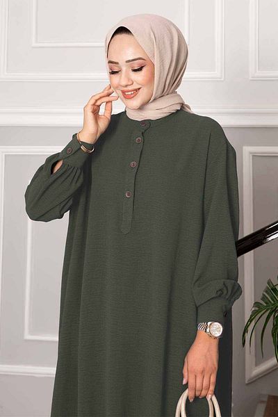 EBRUTESETTÜR Half Buttoned Long Hijab Double Set