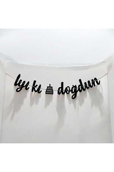 Behind party store Black Happy Birthday Calligraphy Banner