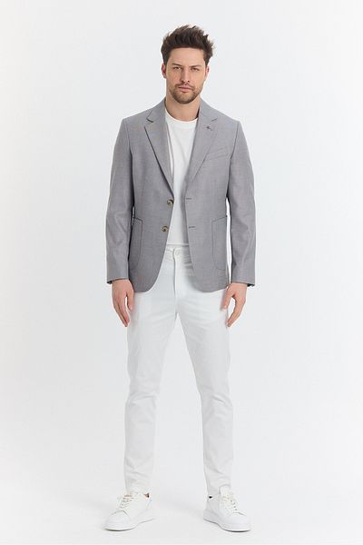 Frappoli Ανδρικό Serardo Dark Ice Half-Lined Cotton Blend Τσάντα Ανοιξιάτικο-Καλοκαίρι αθλητικό μπλέιζερ με τσέπες