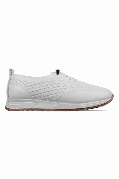 Lal Shoes & Bags Pantofi casual cu șireturi din cauciuc cu model Lavin pentru femei-alb