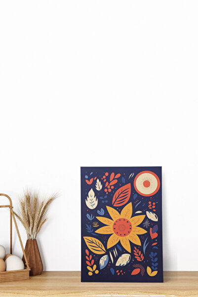 qoeuyl boutique Floral Botanical Themed No:5 Retro Vintage 18x27 MDF Ξύλινη α...