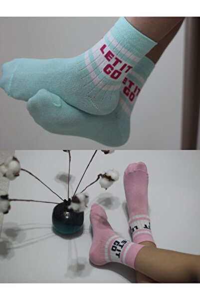 Mikka Lüks Многоцветни 6 чифта тенис и колежански чорапи LET IT GO