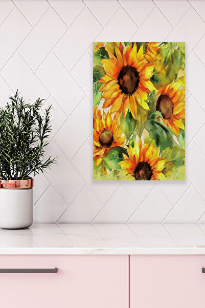 qoeuyl boutique Θέμα ηλίανθου Νο: 3 Ρετρό Vintage 18x27 MDF Ξύλινη αφίσα ζωγρ...