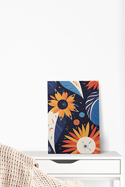 qoeuyl boutique Floral Botanical Themed No:2 Retro Vintage 18x27 MDF Ξύλινη α...