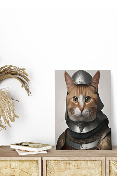 qoeuyl boutique Ζωγραφική με θέμα τη μεσαιωνική γάτα No:2 Retro Vintage 18x27...