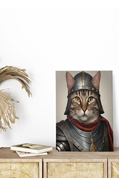 qoeuyl boutique Ζωγραφική με θέμα τη μεσαιωνική γάτα No:4 Retro Vintage 18x27...