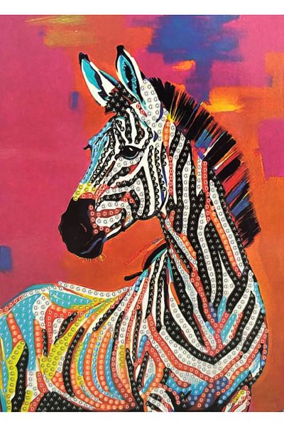 OZN AKSESUAR 5D Diamond Stone Processing Kit 15X20 Zebra Painting DIY