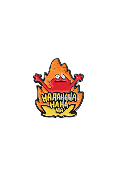 Choice QHXZ1583 دبابيس مينا مضحكة على شكل ميم ناري هاها دبابيس زخرفية كرتونية مخصصة دبابيس ظهر وقميص وقبعة