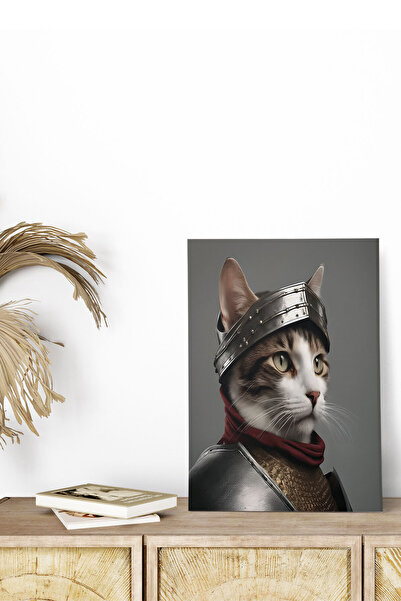 qoeuyl boutique Ζωγραφική με θέμα τη μεσαιωνική γάτα No:5 Retro Vintage 18x27...