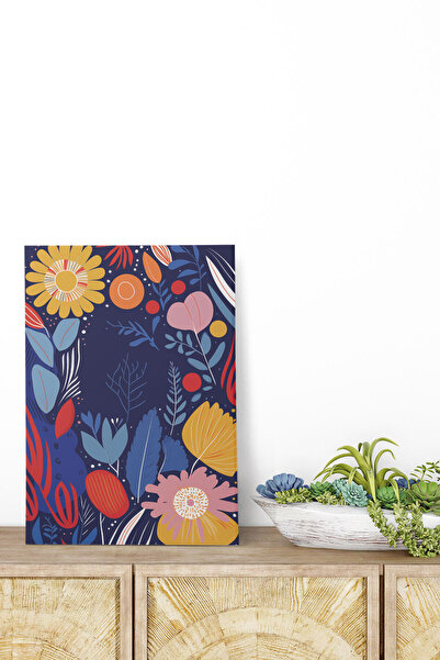 qoeuyl boutique Floral Botanical Theme No:10 Retro Vintage 18x27 MDF Ξύλινη α...