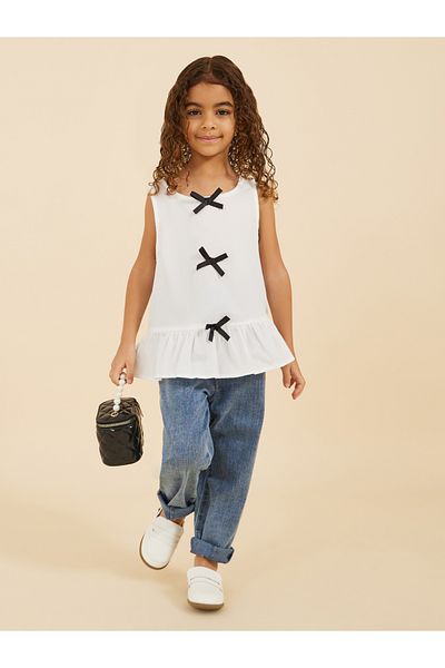 Styli peplum louse with velour bows