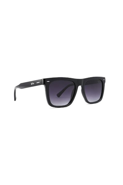 Lee Cooper Unisex Polarized Sunglasses Shiny Black Mirror Lens - LC1021C01
