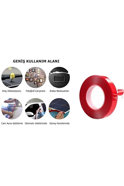 OTO H.İ.T. ÇİFT TARAFLI BANT SİLİKONLU MONTAJ BANDI 10MM 5 METRE EV / OFİS / ...