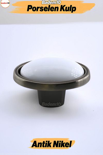Badem10 Porțelan de pereți Antic Nichel Mâner Buton Mobilier Bucătărie Sertar Dulap Dulap Mâner Mâner Metal
