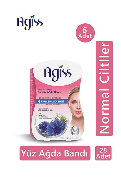AGISS 28' Gormek Facial Waxing Strip, 6 Pieces for Normal Skin