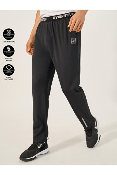 Styli Slim Fit Badge Detail Track Pants with Printed Waistband