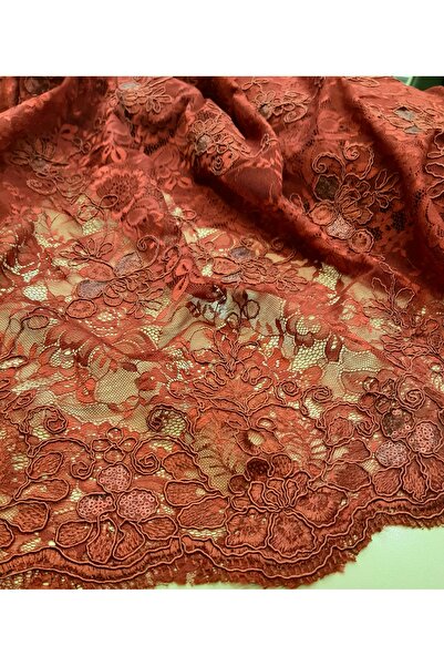 Safir Kumaş Abiyelik Pul İşlemeli Kordoneli Dantel 3 Metre