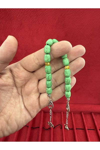 Anemore Collection Green Pregnant Stone and Zaza Rosary, Gifts for Dear Father in Wooden Box