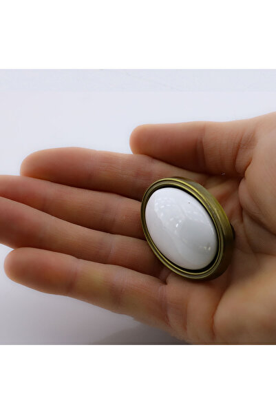 Badem10 Çoruh Porcelain Antique Yellow Handle Button Furniture Kitchen Drawer Cabinet Wardrobe Handle Handle Metal Handles