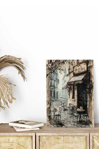 qoeuyl boutique Cafe De Paris No:6 Ρετρό Vintage 18x27 MDF Ξύλινη αφίσα ζωγρα...