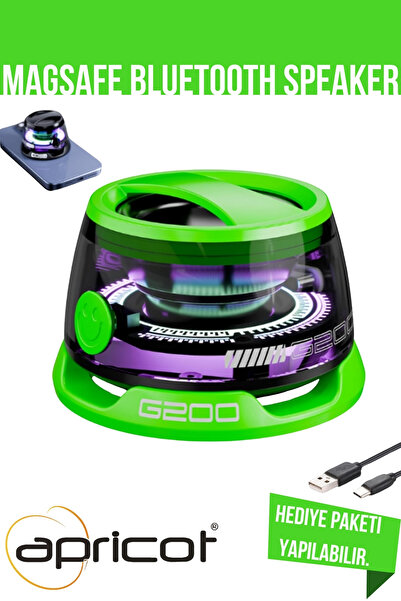 Apricot DY200 Manyetik RGB MagSafeli 3W Telefon Tutucu Özellikli Yeşil Blueto...