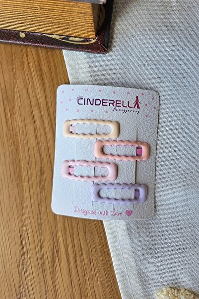 Cinderella Set de închizători cu model de omizi dreptunghiular colorat de 4 c...