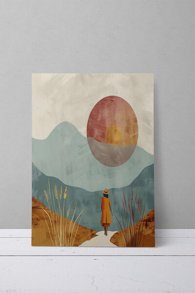 qoeuyl boutique Bohemian Nature Θέμα Νο: 6 Ρετρό Vintage 18x27 MDF Ξύλινη αφί...