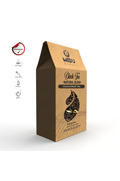 MİDU COFFEE & TEA شاي جوز الهند الأسود 250 جرام