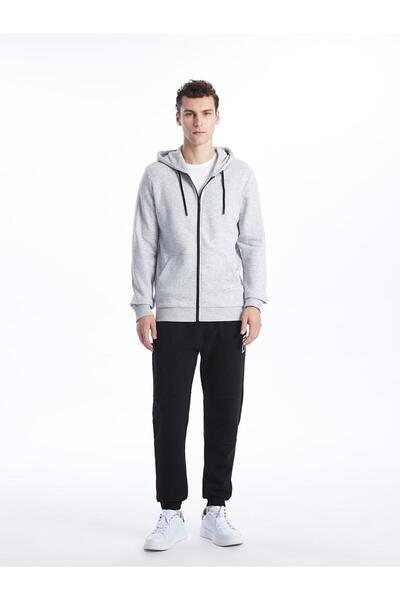 LC Waikiki Kapüşonlu Uzun Kollu Erkek Kalın Fermuarlı Sweatshirt (S4)
