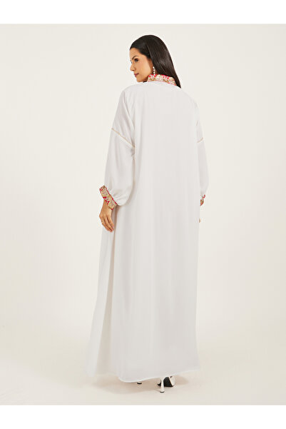 Maxim Creation By Styli Embroidered V-Neck Dropped Shoulder A-Line Kaftan