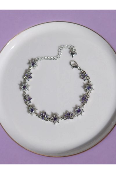 Reorah Collection Rapunzel Flower Crown Princess Bracelet-Purple