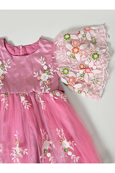 Bella Moda By Styli Embroidered Mesh Insert Party Dress