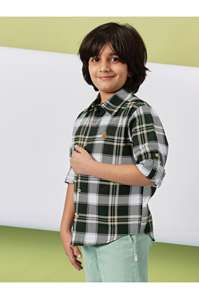 Stylo Bug By Styli Checked Roll-Up Sleeve Shirt