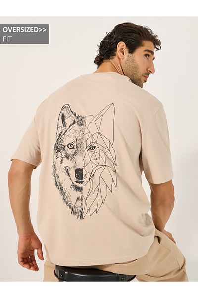 Styli Graphic Print Round Neck Oversized T-Shirt